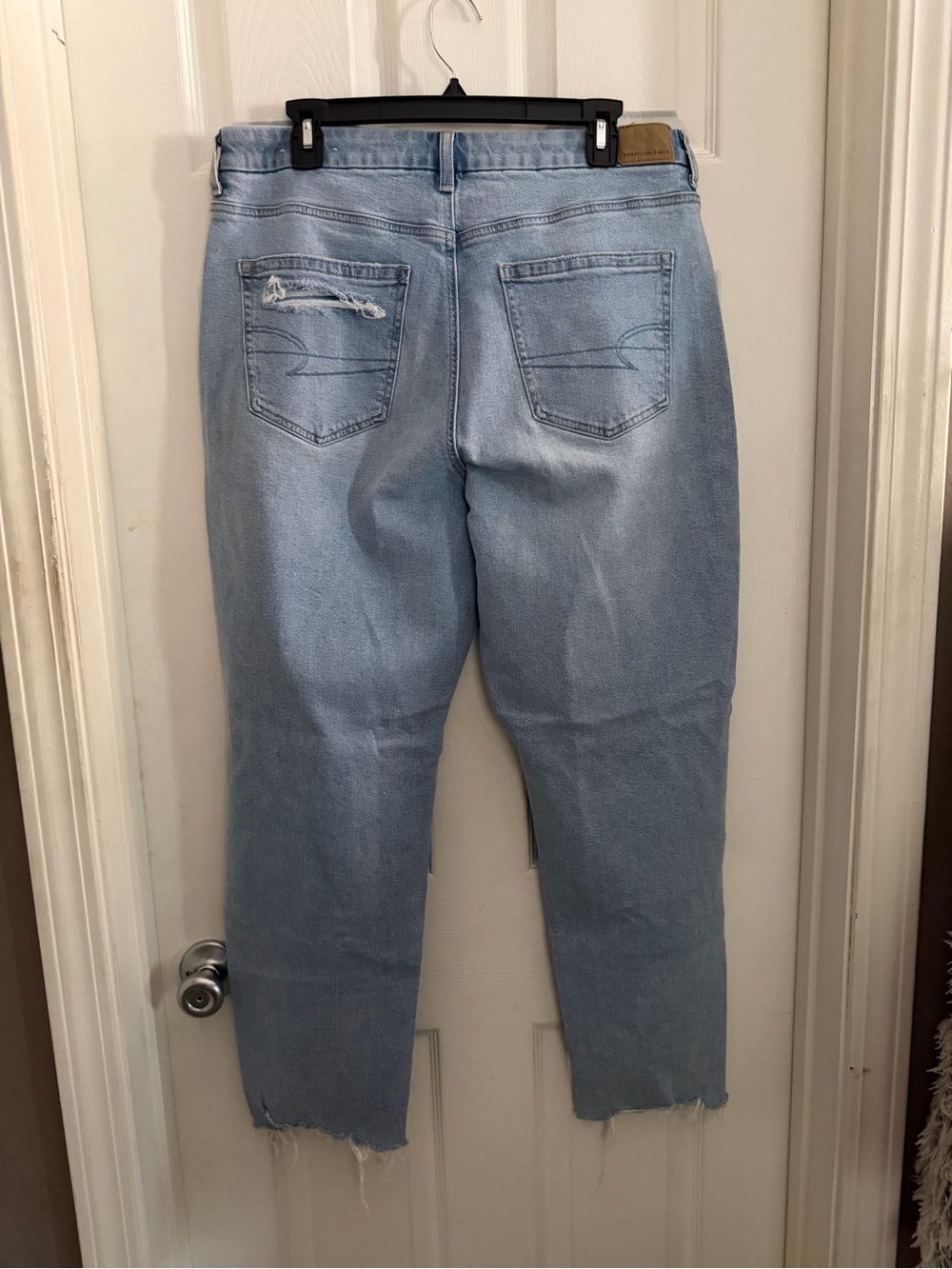 American Eagle Distressed Light Wash Mom Jeans - Picture 2 of 6